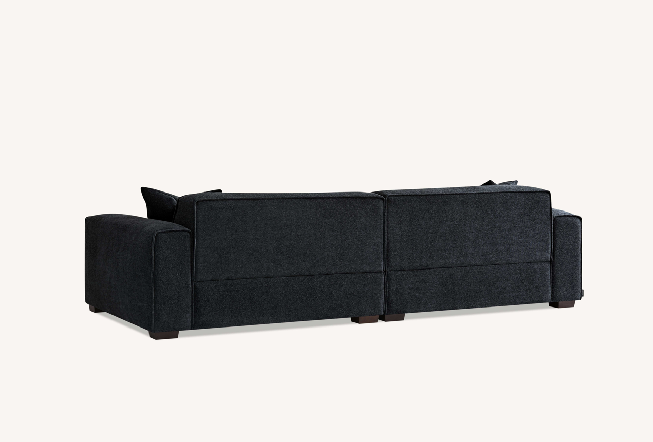 Dakota 4 seater with Chaise in Midnight Boucle