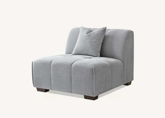 ALUXO® Leonard Right Hand Corner Sofa – Cloudy Grey Bouclé Fabric