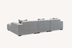 ALUXO® Leonard Right Hand Corner Sofa – Cloudy Grey Bouclé Fabric