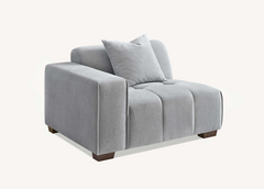 ALUXO® Leonard Right Hand Corner Sofa – Cloudy Grey Bouclé Fabric