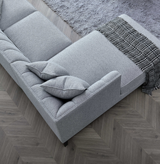 ALUXO® Cooper Left Hand Corner Sofa – Dolphin Grey Bouclé Fabric