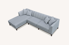 ALUXO® Cooper Left Hand Corner Sofa – Dolphin Grey Bouclé Fabric