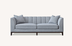 ALUXO® Cooper 3 Seater Sofa in Dolphin Grey Bouclé Fabric – Mid Century Modern Design