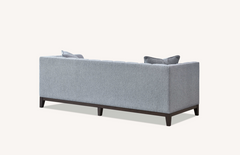 ALUXO® Cooper 3 Seater Sofa in Dolphin Grey Bouclé Fabric – Mid Century Modern Design