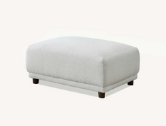 ALUXO® Lottie Modular Corner Sofa with Footstool – Polar White Bouclé
