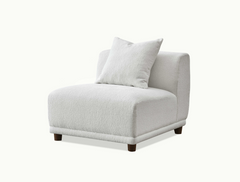 ALUXO® Lottie Modular Corner Sofa with Footstool – Polar White Bouclé