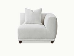 ALUXO® Lottie Modular Corner Sofa with Footstool – Polar White Bouclé