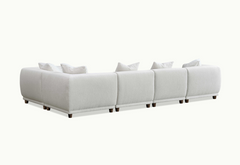 ALUXO® Lottie Modular Corner Sofa with Footstool – Polar White Bouclé