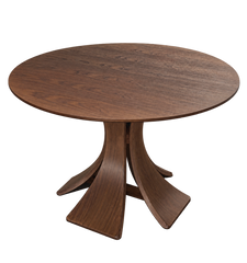 Alice 120cm Round Walnut Dining Table with Flared Pedestal Base