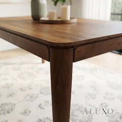 ALUXO® Sherwood 150cm Walnut Dining Table - Rectangular Tapered Base