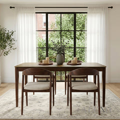 ALUXO® Sherwood 150cm Walnut Dining Table - Rectangular Tapered Base