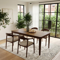 ALUXO® Sherwood 150cm Walnut Dining Table - Rectangular Tapered Base