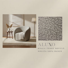 ALUXO® Nolita Fabric Swatch Sample – Koala Teddy Bouclé