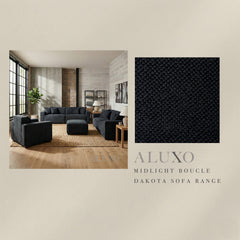 ALUXO® Dakota Fabric Swatch Sample – Midnight Black Bouclé