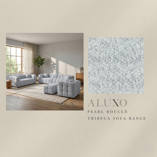 ALUXO® Tribeca Bubble Fabric Swatch Sample – Pearl Bouclé