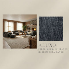 ALUXO® Harlem Fabric Swatch Sample – Steel Grey Mermaid Velvet