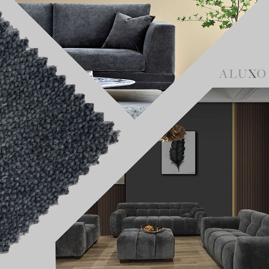 FREE SAMPLE – Mermaid Velvet – Steel | Gramercy, Harlem & Lenox Sofa Swatch