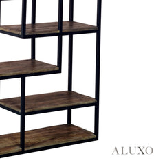 Tall Industrial Metal Shelf Unit – 6-Tier Open Display Shelving, 203cm Room Divider