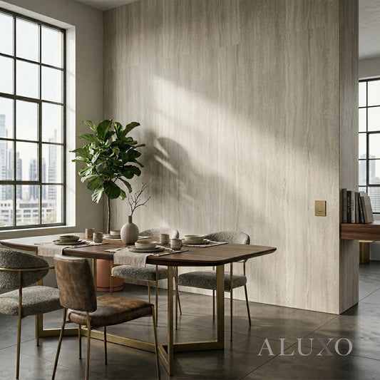 Travertine MCM Flexible Stone Panel Tile - 120cm x 60cm (Set of 4) | Beige