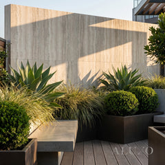 Outdoor Beige Travertine MCM Flexible Stone | 120x60cm Weather-Proof Exterior Panel (Set of 4)