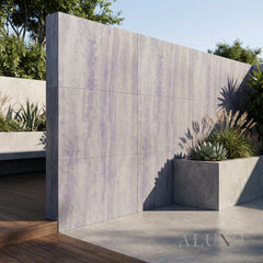 Outdoor Light Grey Travertine MCM Flexible Stone | 120x60cm Weather-Proof Exterior Panel (Set of 4)