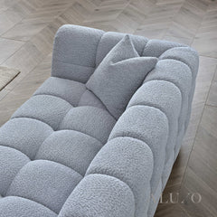 ALUXO® Tribeca Bubble Sofa Collection in Peral Bouclé – 3/4 Seater Sofa, Armchair & Footstool