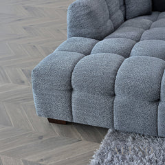 ALUXO® Tribeca Bubble Left Hand Corner Sofa – Iron Grey Bouclé Fabric