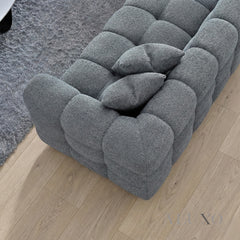 ALUXO® Tribeca Bubble Left Hand Facing (LHF) Corner Sofa – Iron Grey Bouclé