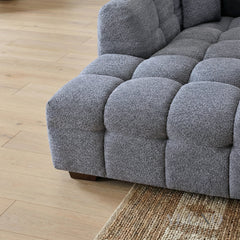 (PRE-ORDER) ALUXO® Tribeca Bubble Left Hand Facing (LHF) Corner Sofa – Iron Grey Bouclé