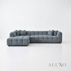 ALUXO® Tribeca Bubble Left Hand Facing (LHF) Corner Sofa – Iron Grey Bouclé