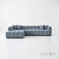 (PRE-ORDER) ALUXO® Tribeca Bubble Left Hand Facing (LHF) Corner Sofa – Iron Grey Bouclé