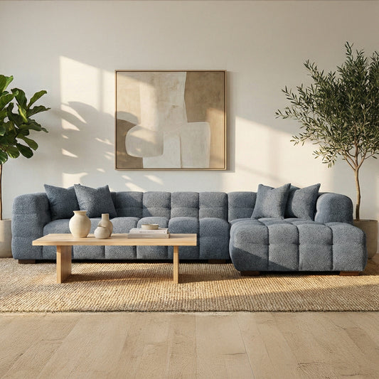 ALUXO® Tribeca Bubble Right Hand Facing (RHF) Corner Sofa – Iron Grey Bouclé