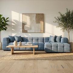 ALUXO® Tribeca Bubble Right Hand Facing (RHF) Corner Sofa – Iron Grey Bouclé