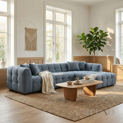 ALUXO® Tribeca Bubble Right Hand Facing (RHF) Corner Sofa – Iron Grey Bouclé