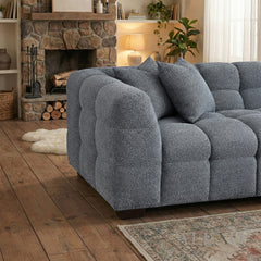 ALUXO® Tribeca Bubble Right Hand Facing (RHF) Corner Sofa – Iron Grey Bouclé