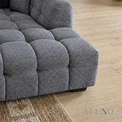 ALUXO® Tribeca Bubble Right Hand Facing (RHF) Corner Sofa – Iron Grey Bouclé