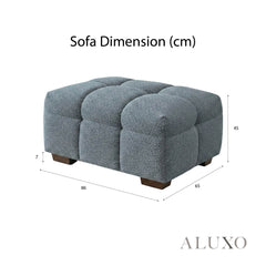 ALUXO® Tribeca Bubble Upholstered Footstool – Iron Grey Bouclé