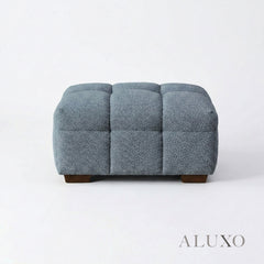 ALUXO® Tribeca Bubble Upholstered Footstool – Iron Grey Bouclé