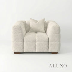 ALUXO® Tribeca Bubble Accent Armchair – Oatmeal Beige Bouclé