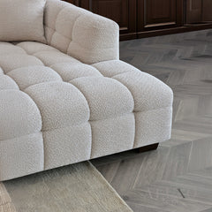 ALUXO® Tribeca Bubble Right Hand Corner Sofa – Oatmeal Beige Bouclé Fabric