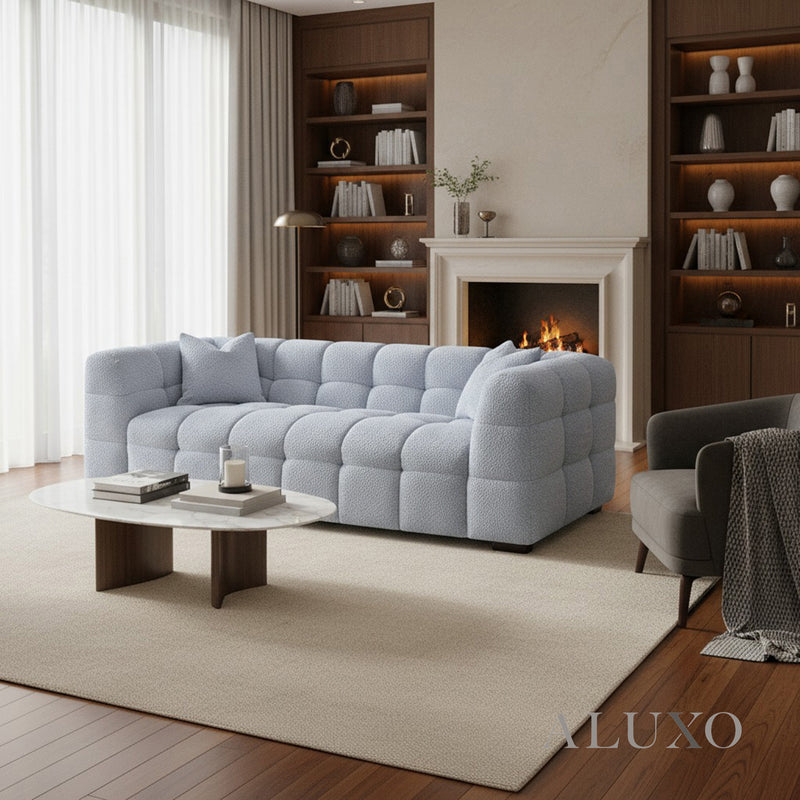 ALUXO® Tribeca Bubble 3 Seater Sofa – Pearl Bouclé