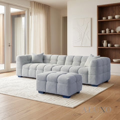 ALUXO® Tribeca Bubble 4 Seater Large Sofa – Pearl Bouclé