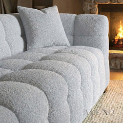 ALUXO® Tribeca Bubble 3 Seater Sofa – Pearl Bouclé