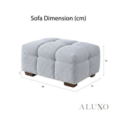 ALUXO® Tribeca Bubble Upholstered Footstool – Pearl Bouclé