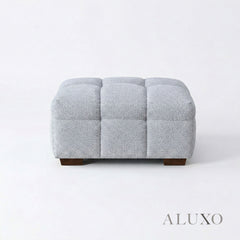 ALUXO® Tribeca Bubble Upholstered Footstool – Pearl Bouclé