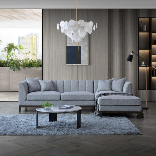 ALUXO® Cooper Right Hand Corner Sofa – Dolphin Grey Bouclé