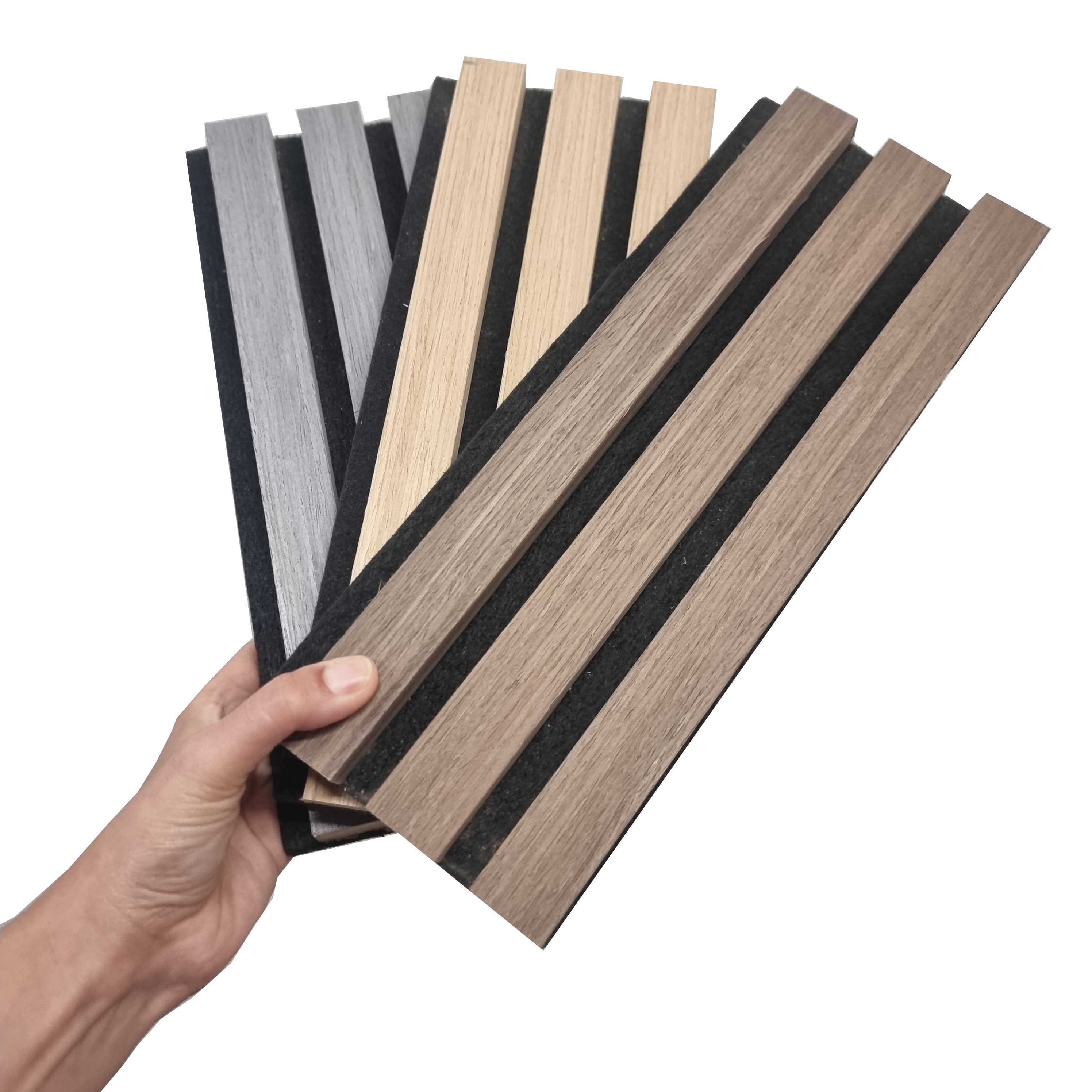 Acoustic Slatted Wall Panels 240 x 60cm - Ash Grey