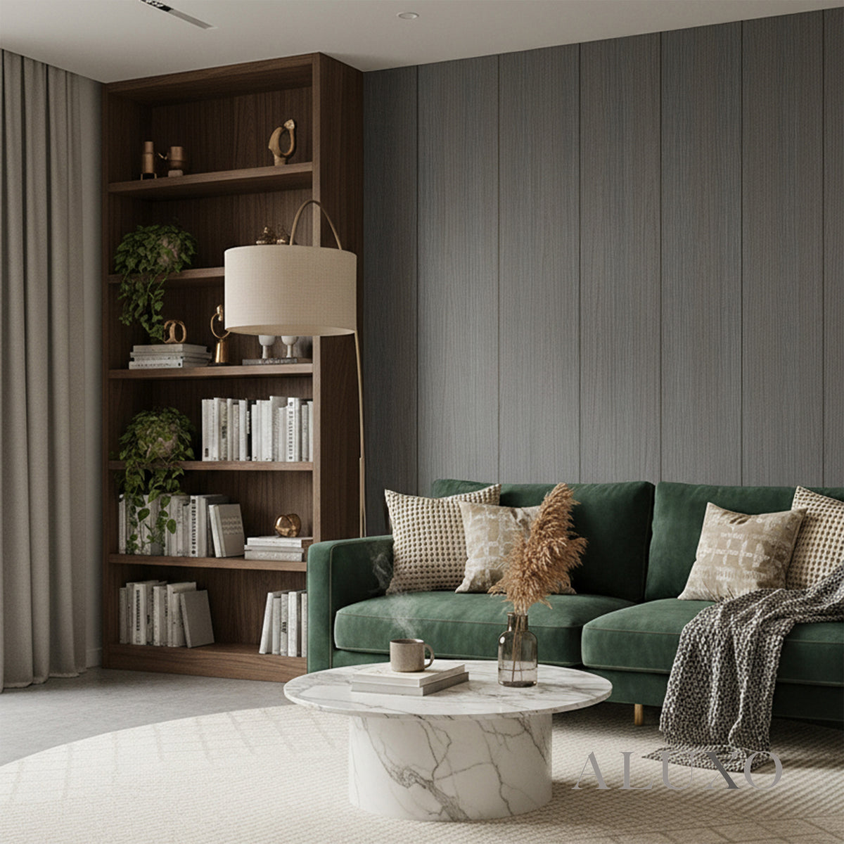 ALUXO® WPC FLAT Wall Panels 236×40cm (SET of 5) - Ash Grey