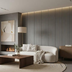 ALUXO® WPC FLAT Wall Panels 236×40cm (SET of 5) - Ash Grey