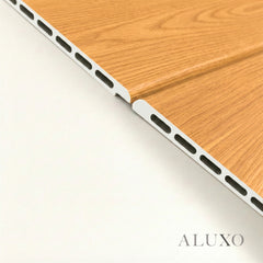 ALUXO® WPC 3D Wave + Flat Wall Panels with 10 End Trims Set - Light Oak